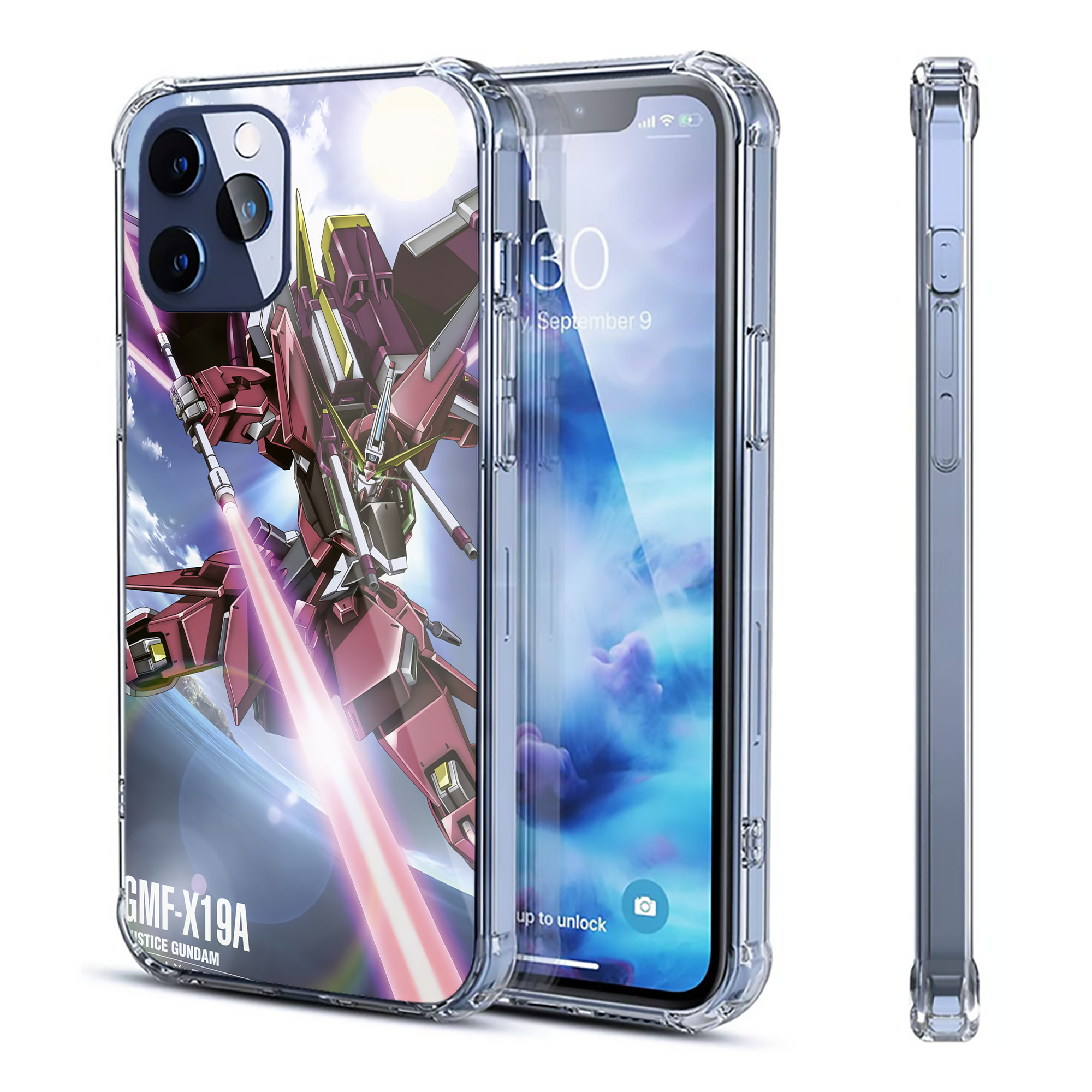 （画像用） 機動戦士ガンダム Mobile Suit Gundam 【iPhone 12シリーズ対応】透明スマホケース（クリアソフトケース）